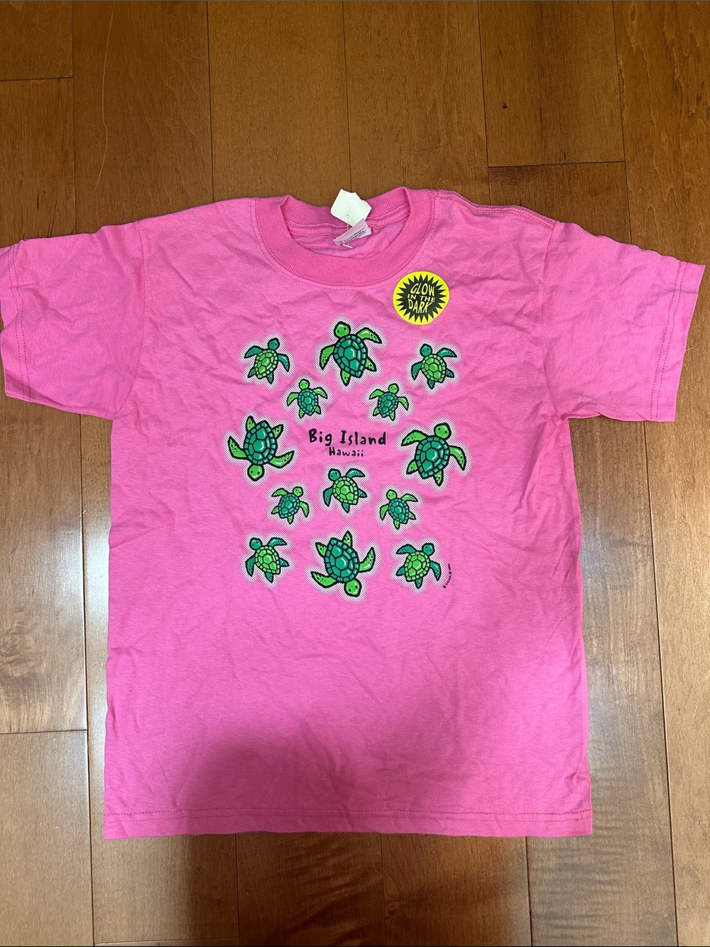 Kids Pink Big Island Hawaii Turtle Graphic Tee
